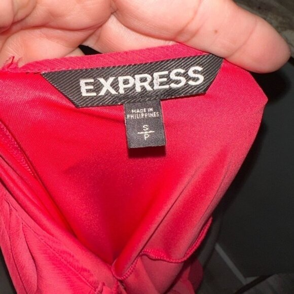 Express Pink Multi Beaded Spaghetti Strap Chiffon V Neck Dress Size S - Picture 5 of 7